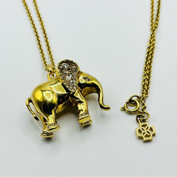 Ann Taylor Jewelry - Ann Taylor Gold tone Elephant Necklace with Sparkling Crystal Accents